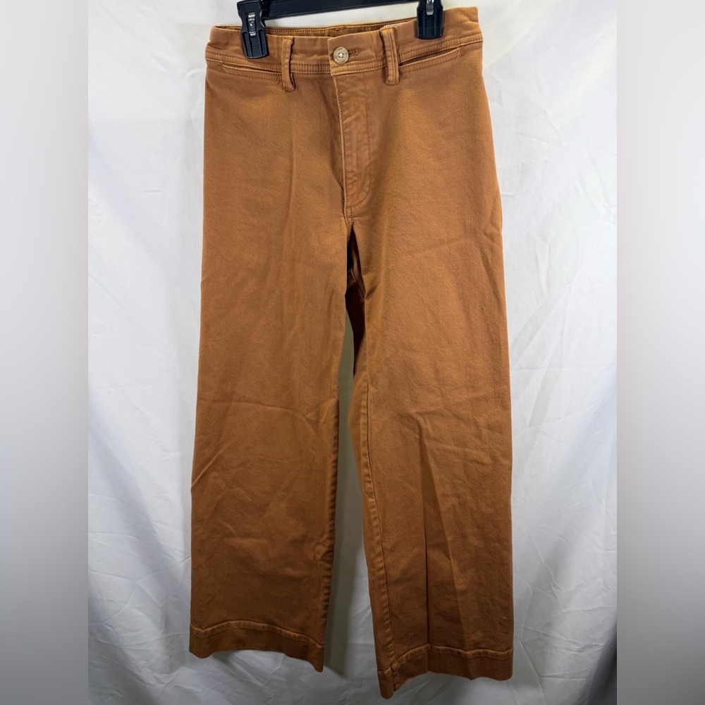 Gap Rust High Rise Wide Leg Crop Khaki Pants Size 0 Trendy Preppy Classic